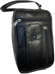 Leather 5 Zip Cab Bag (2 large compartments)