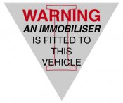 Warning - An immobiliser is fitted