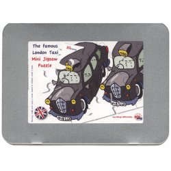 Arty Globe Taxi 20 Piece Jigsaw in a Tin