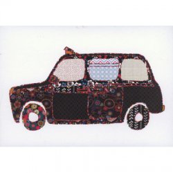 ''Taxi'' Patchwork Greeting Card