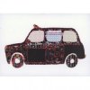 ''Taxi'' Patchwork Greeting Card