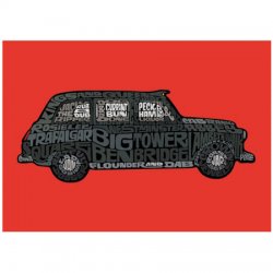 Visit London Black Cab Postcard