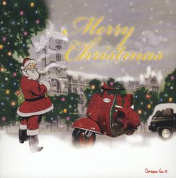 Christmas Card - Santa's Taxi & Vespa