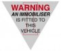 Warning - An immobiliser is fitted